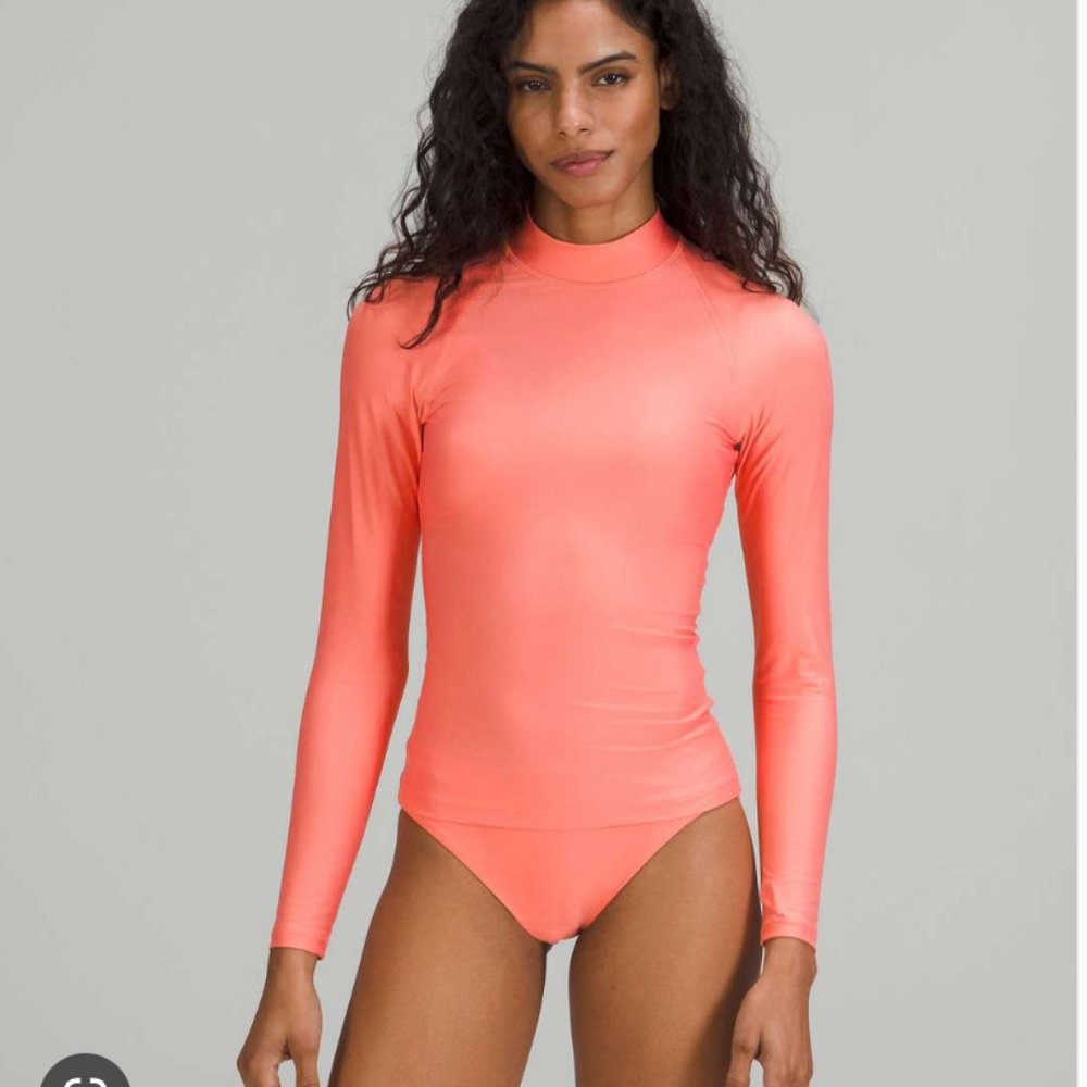Lululemon Coral Pink Waterside UV Protection Long Sleeve Rash guard